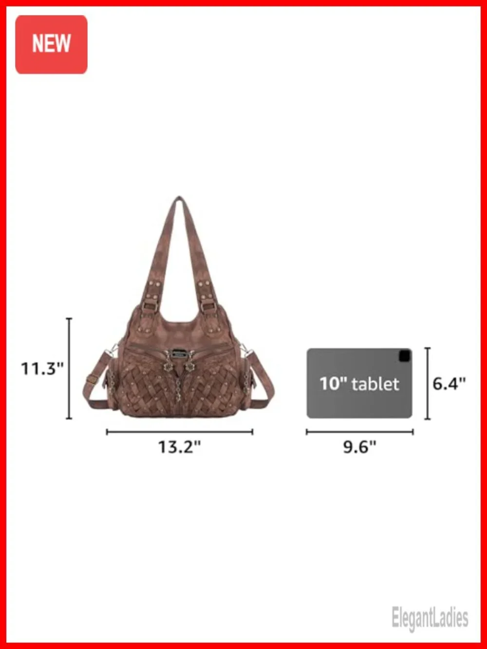 Large Hobo Shoulder Bag Faux Leather Crossbody Tote